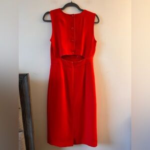 Juliette Hogan Red Midi Cut-out Back Sleeveless Dress Size 8 AU/NZ / 4 US